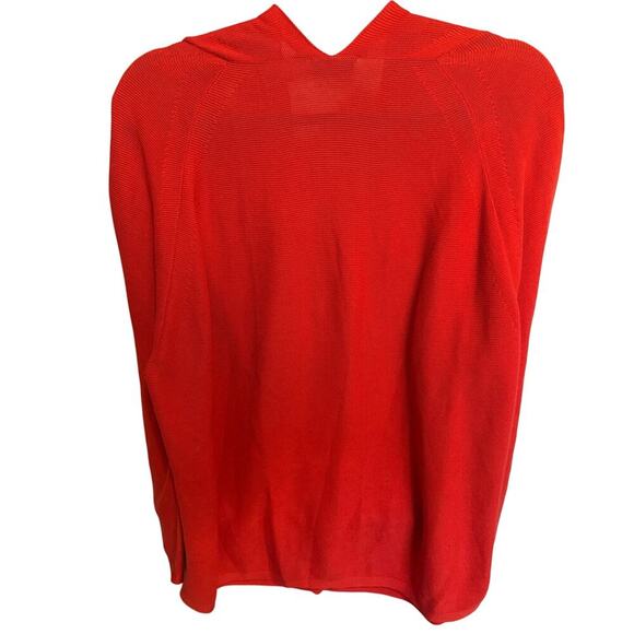 Akris Cotton V-Neck Long Sleeve Cardigan In Tomato Red Size 14 - Picture 10 of 16